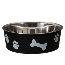 Rounded STAINLESS STEEL dog bowl, Color : Polish