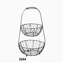 Metal Iron Fruit Basket, for Food, Color : Black