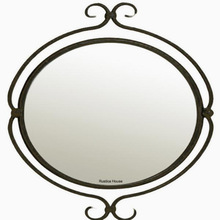 Iron Wall Mirrors, for Decorative, Color : Black Powder Coating