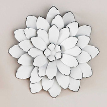  Iron Metal Flower Wall Art, Color : White