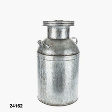Metal Iron Milk Can, Color : Galvanized