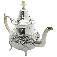 Metal Tea Pot, Color : Silver Plated