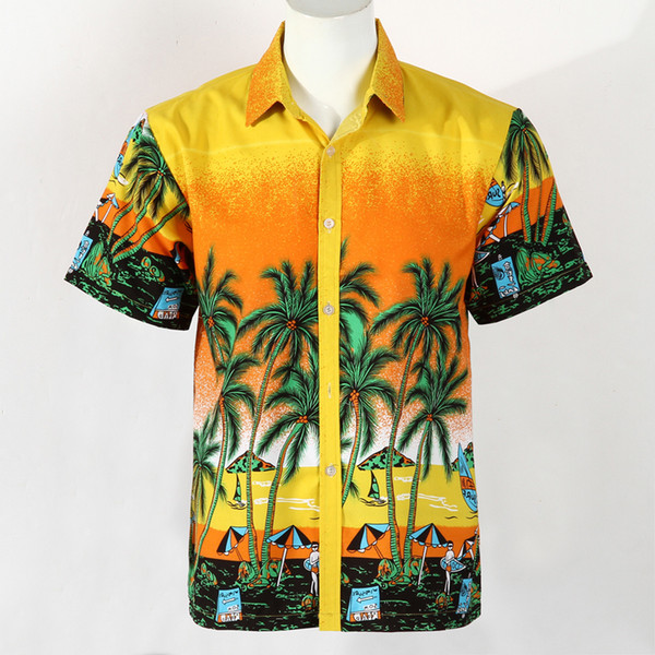 Printed Rayon Hawaiian Shirt, Size : M, L, XL, XXL