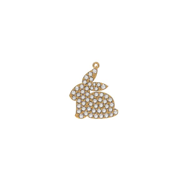 Pave Diamond Rabbit Design Pendant