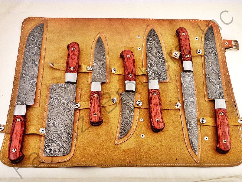 Chef Set FBK-1059 Custom Made Damascus Steel Kitchen Knife Set