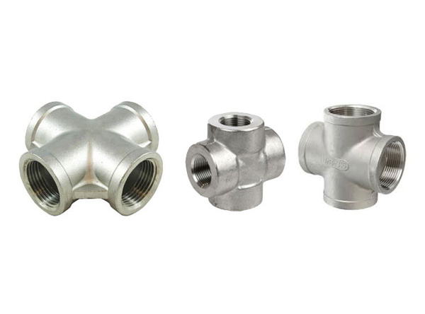 Stainless Steel Forged Threaded Fitting Equal Cross