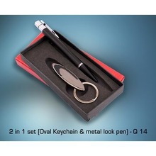 Leather gift set pen set with wallet