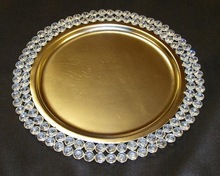 Iron Glass Beaded charger plate, Feature : Eco-Friendly