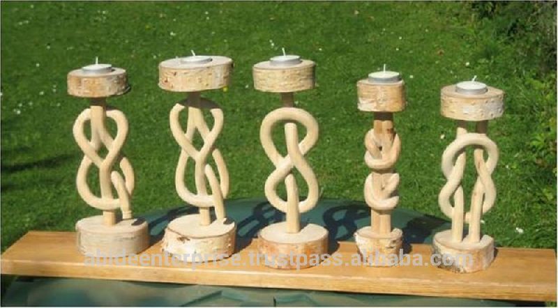 wood candle holders