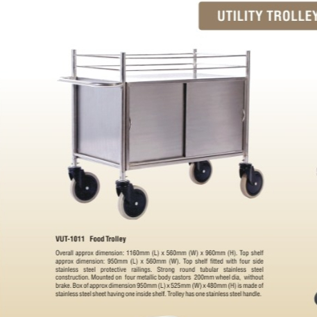 Metal Food Trolley, Color : white