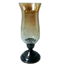 Metal Candle Hurricane Table Lamp Glass