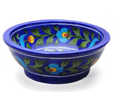 Blue Pottery Ceramic Bowls, Size : 3 - 10 Inches Avaialable