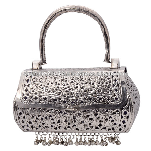 Fine Carving White Metal bag