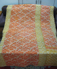 100% Cotton Kantha Work Printed Handmade Bedsheet, Size : King/Queen/Twin