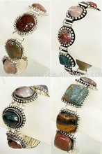 Metal Bracelets Agate Beads, for fashion jewelery