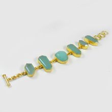 Aqua Chalcedony Chain Bracelet