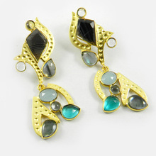 Shilpi impex Black banded agate Earring