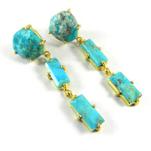 Shilpi impex Blue turquoise Earring, Occasion : Anniversary, Engagement, Gift, Party, Wedding