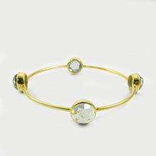 Green amethyst hydro gemstone bangle