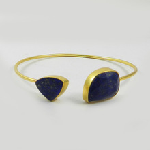 Lapis lazuli gemstone brass brass bracelet