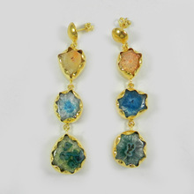 Multi color druzy gemstone Earring
