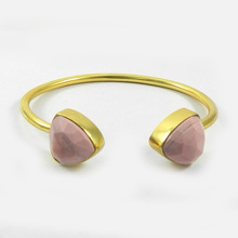 Natural pink opal gemstone brass bracelet, Gender : Children's, Men's, Unisex, Women's