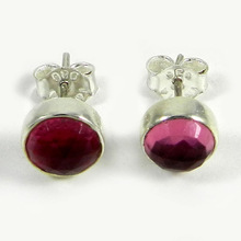 Pink tourmaline Stud Earring