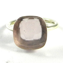 rose chalcedony silver ring