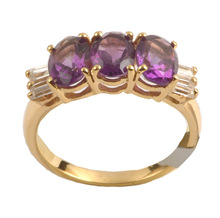 African amethyst silver CZ stud rings, Occasion : Anniversary, Gift, Party