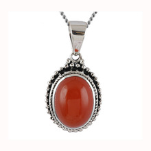 Carnelian studded 925 sterling silver pendant, Occasion : Gift
