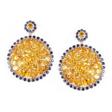 Citrine studded iolite earring, Occasion : Anniversary, Gift, Party