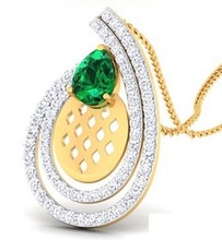 Emerald gemstone pendant, Occasion : Wedding