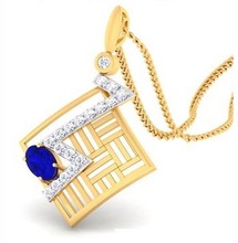 Gold pendant design in lapis lazuli