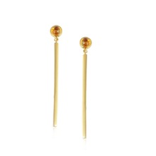 high quality citrine 925 sterling silver stud earring