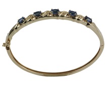 kyanite gemstone stud with white topaz sterling silver bracelet