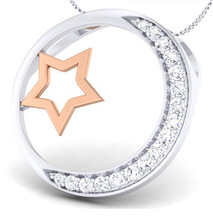 Moon and star gold pendant, Occasion : Gift