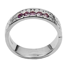 Round cut african amethyst gemstone ring