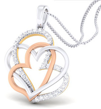 Round diamond pendant design gold jewelry, Occasion : Gift