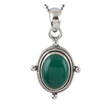 Silver jewelry green onyx pendant, Occasion : Party