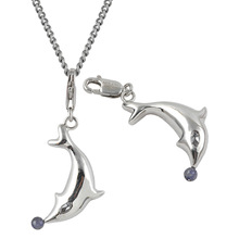 Sterling silver dolphin charm, Occasion : Gift