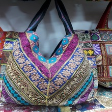 Saree patchwork banjara bag, Size : standard adults size