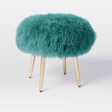 Wooden Lambswool Stool, Size : 45 x40 cm