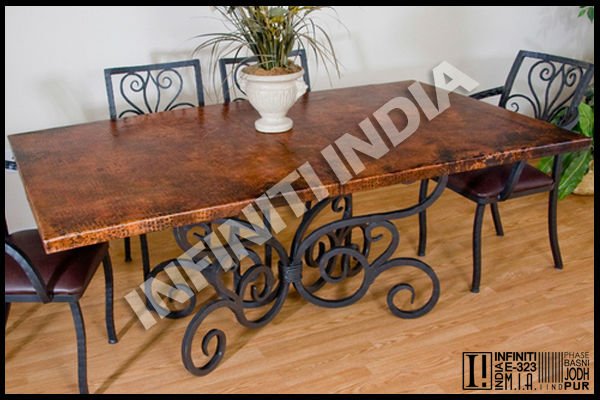Metal iron dining table