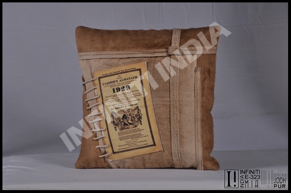 INFINITI INDIA Patchwork CANVAS jute cushion covers, Style : Vintage