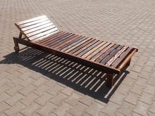 Vintage recycle wood sun lounger