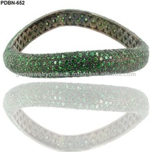 Emerald gemstone Bangle, Occasion : Anniversary, Engagement, Gift, Party, Wedding