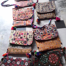 Vintage fabric Long strap Jhola Banjara bag