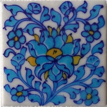 Jaipuronline blue pottery tiles, Size : 6X6