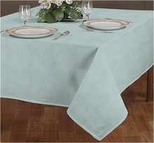 Cotton chambray hemstitch table cloth, for Banquet, Home, Hotel, Outdoor, Party, Wedding, Technics : Woven