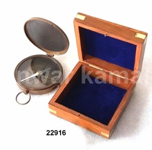 A.K Metal Antique Compass with box, for Home Decoration